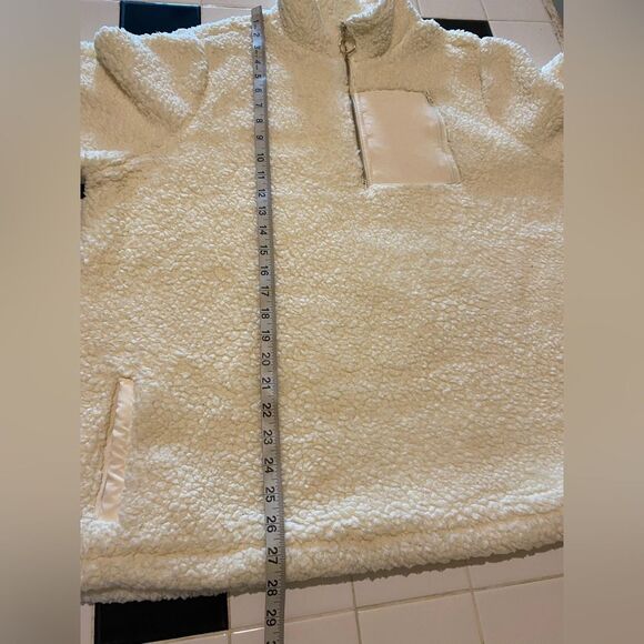 Torrid Active Winter White Sherpa Half Zip Pullover Sweater SZ 1X / 14-16 Cozy - Picture 14 of 15